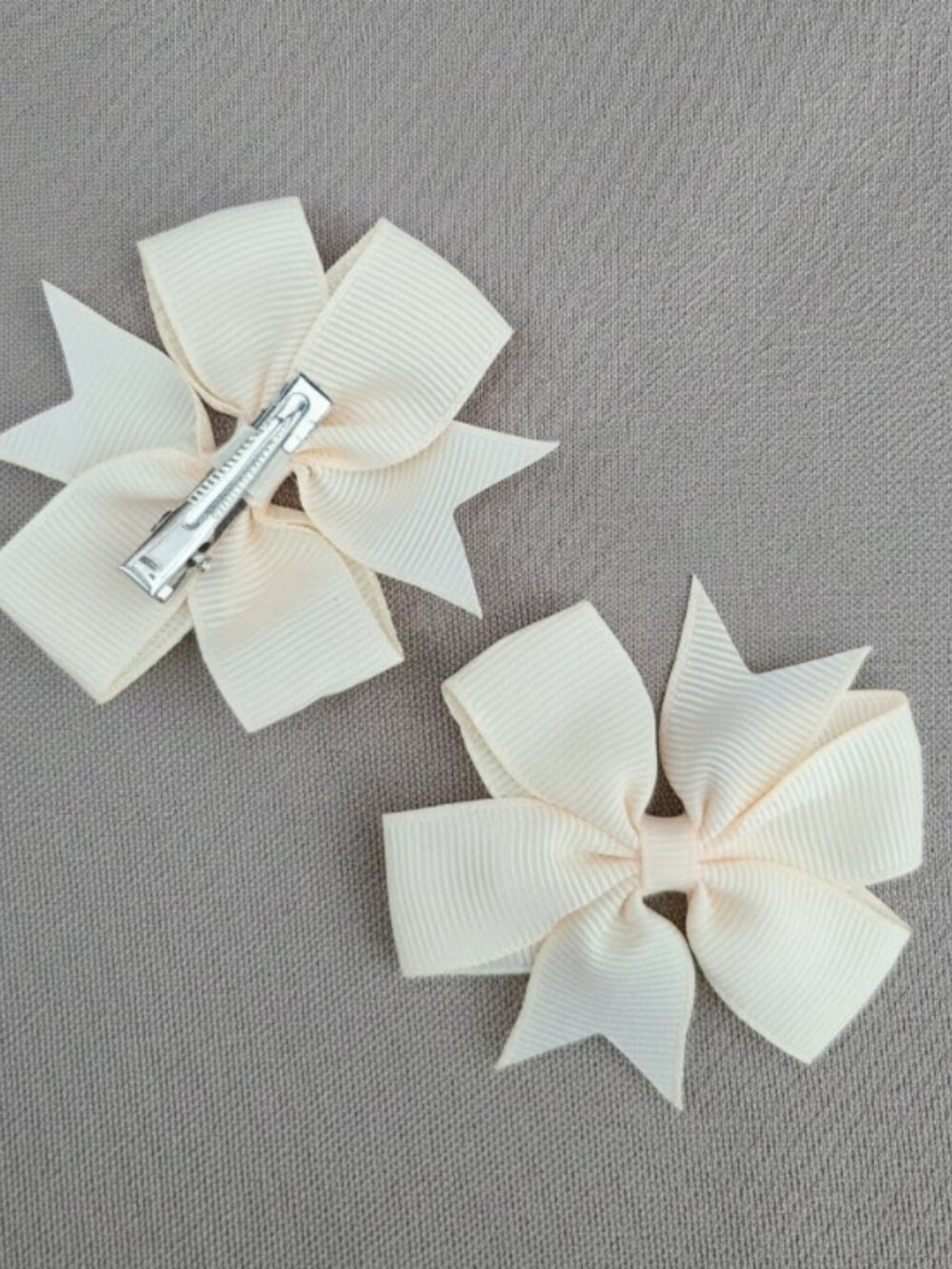 Set of Cream Hair Bows, Kids Hair Accessories, Set of Cream Bows